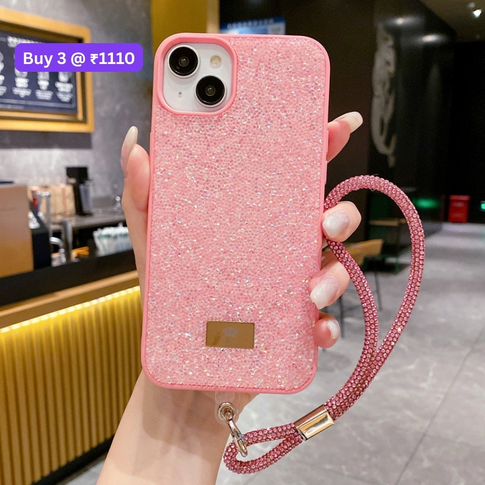 Luxury Fashion Colored Diamond Phone Case With Bracelet - iPhone 15 Pro