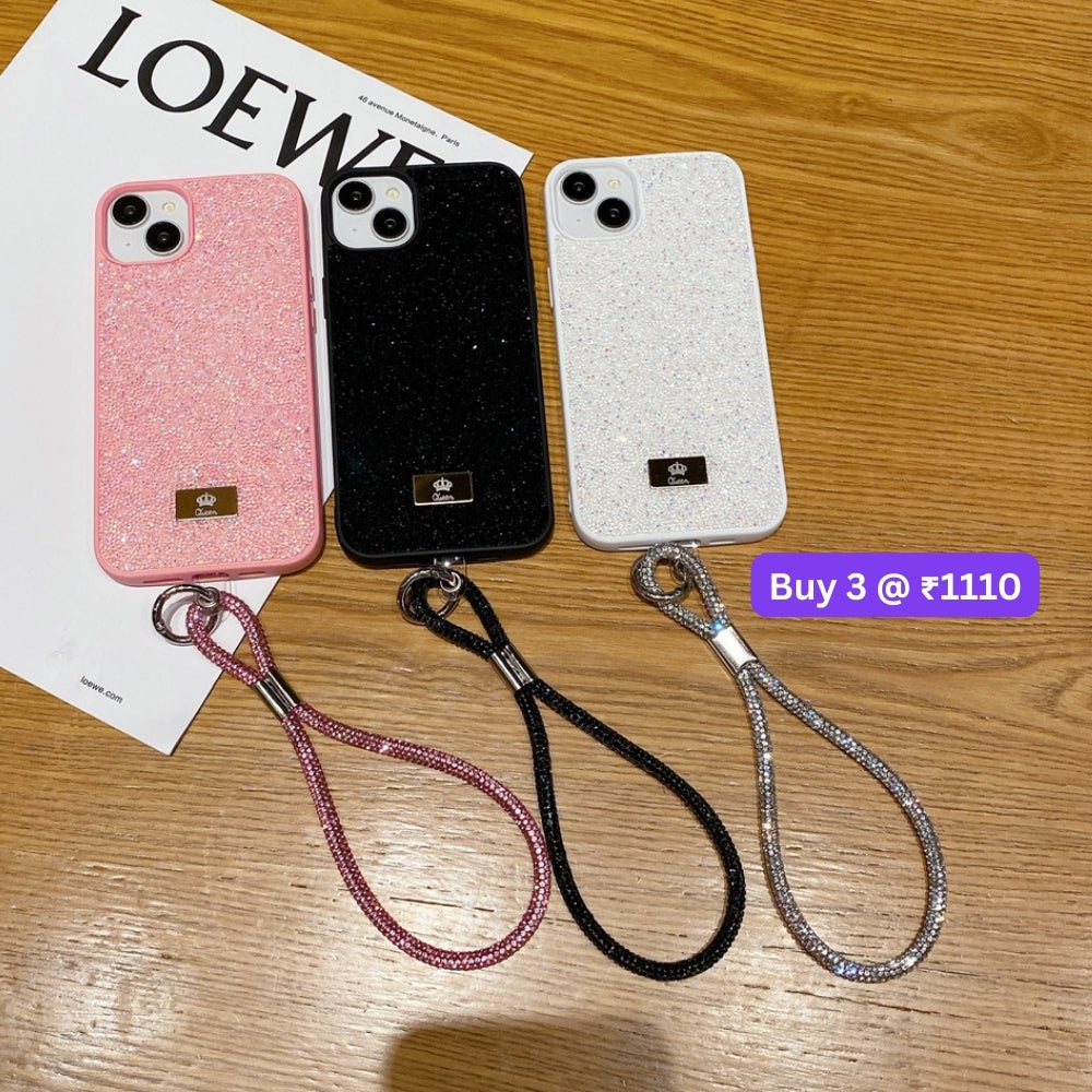 Luxury Fashion Colored Diamond Phone Case With Bracelet - iPhone 15 Pro