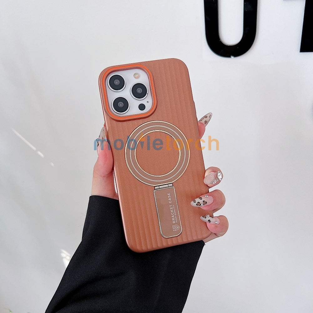 Luxury Stand Magnetic Charge Phone Case - iPhone 15 Pro Max
