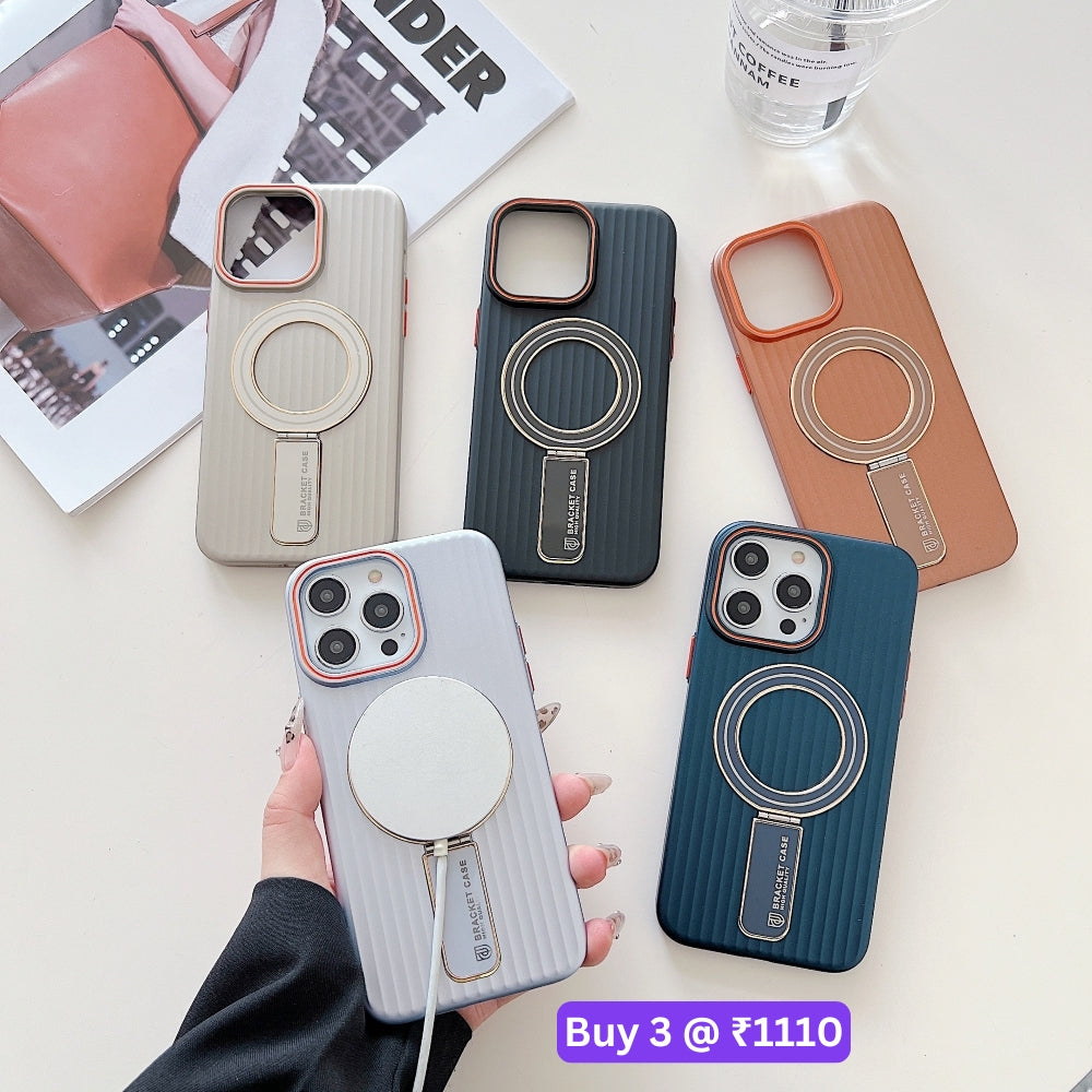 Luxury Stand Magnetic Charge Phone Case - iPhone 14 Pro Max