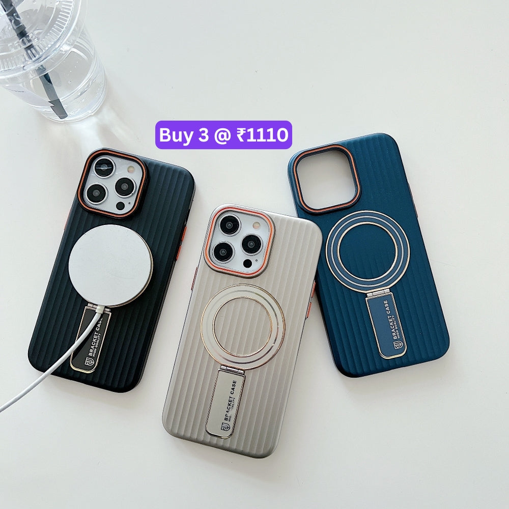 Luxury Stand Magnetic Charge Phone Case - iPhone 14 Pro Max