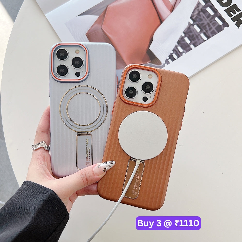 Luxury Stand Magnetic Charge Phone Case - iPhone 14 Pro Max