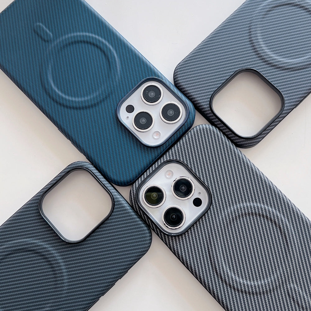 Magnetic Carbon Fiber Texture Shockproof Phone Case