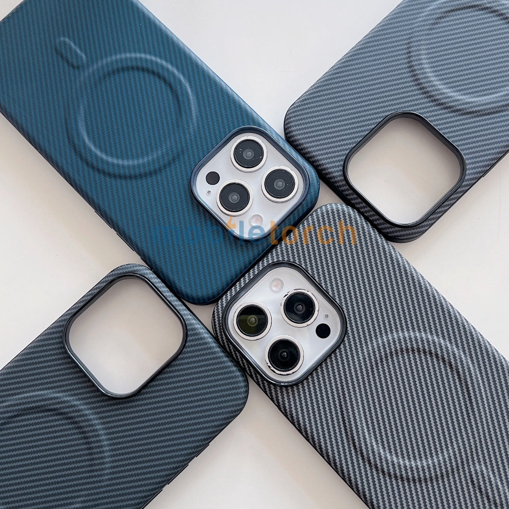 Magnetic Carbon Fiber Texture Shockproof Phone Case - iPhone 13 Pro Max