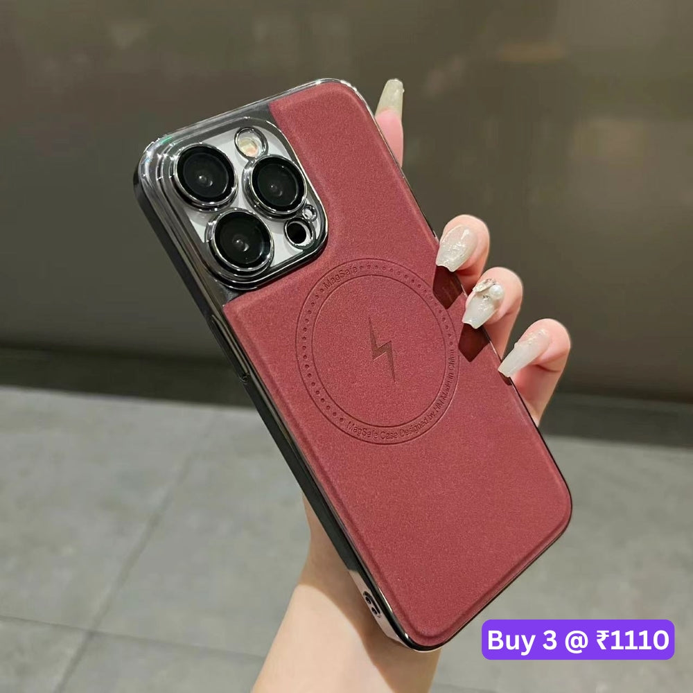 Magnetic Wireless Charge Shockproof Leather Phone Case - iPhone 13 Pro