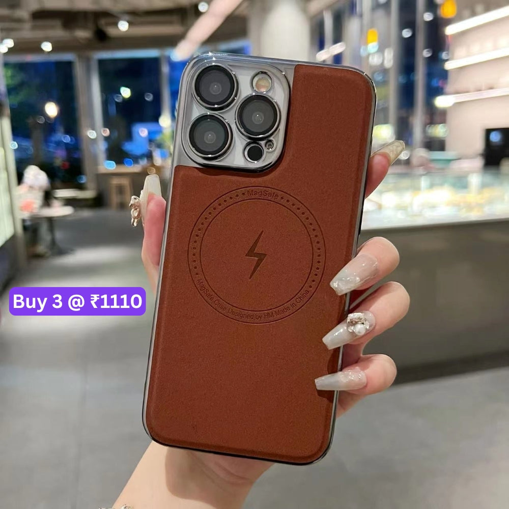 Magnetic Wireless Charge Shockproof Leather Phone Case - iPhone 13 Pro