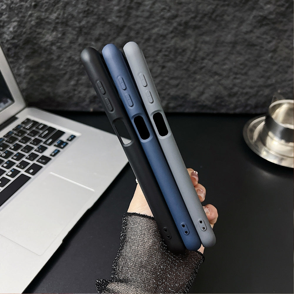 Matte Liquid Silicone Camera Protection Phone Case