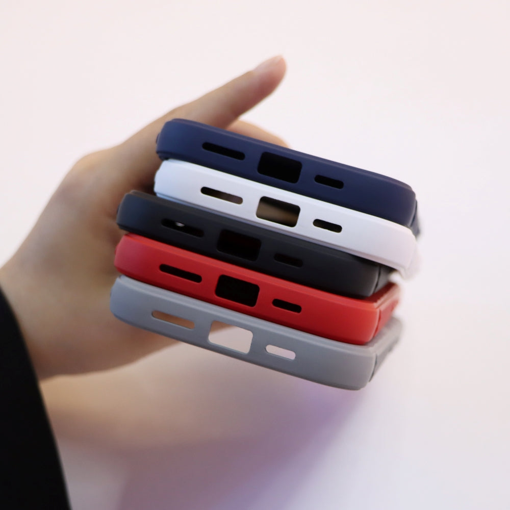 Matte Ripple Pattern Magsafe Silicone Phone Case with Stand