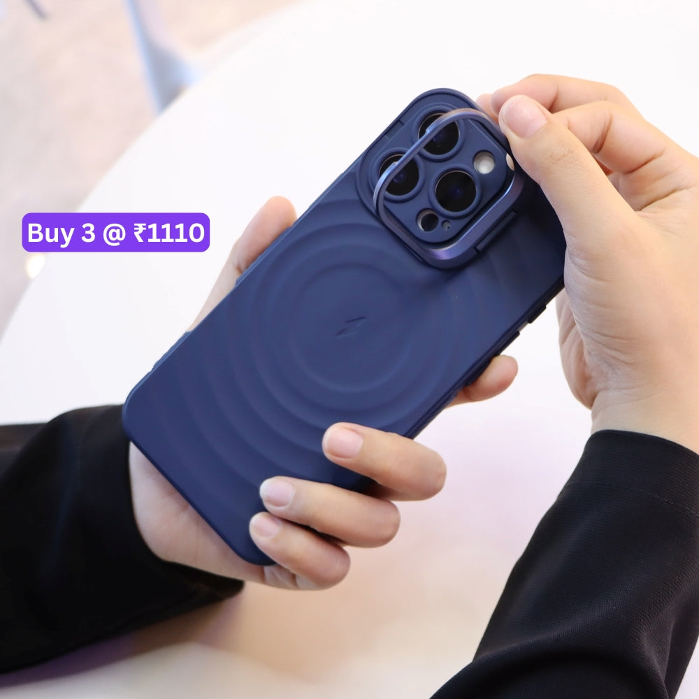 Matte Ripple Pattern Magsafe Silicone Phone Case with Stand - Samsung S24 Plus