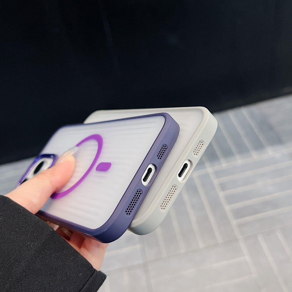 Metal Lens Frame Magnetic Wireless Phone Case