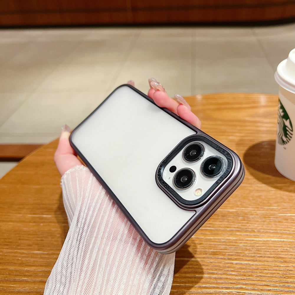 Metal Lens Protection Slim Matte Phone Case