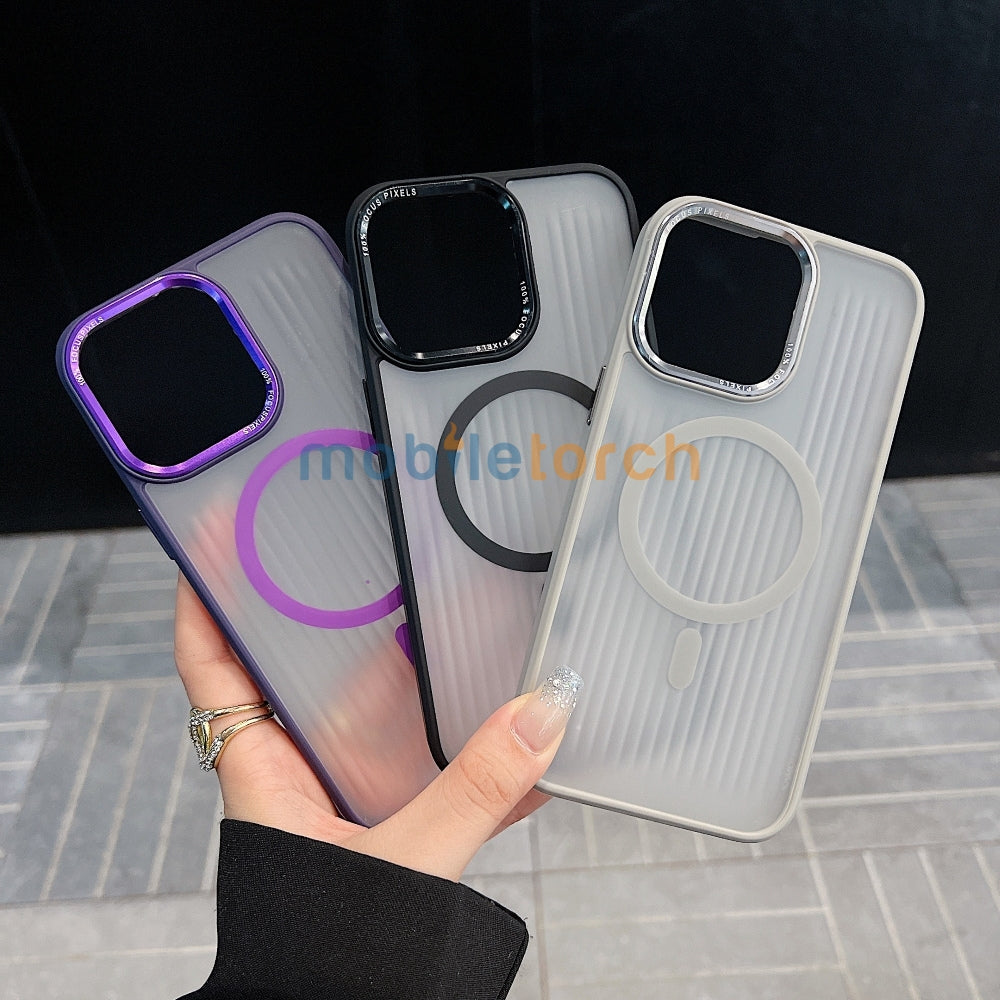 Metal Lens Frame Magnetic Wireless PC (Hard) Phone Case - iPhone 13 Pro Max