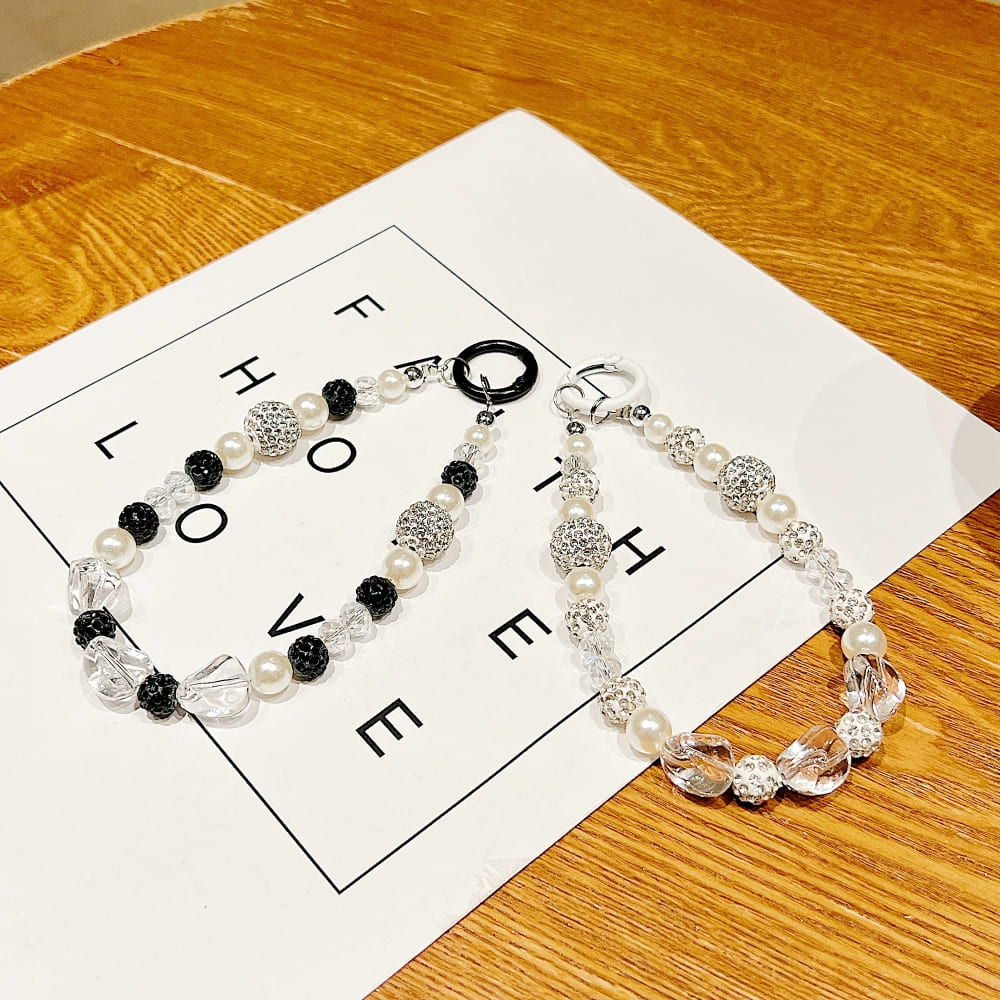 Midnight Pearl Phone Charm