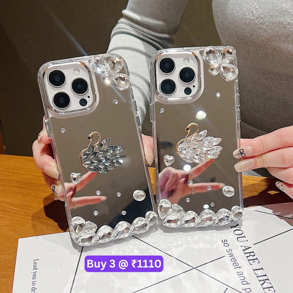 Mirror Flash Diamond Swan TPU (Soft) Phone Case - iPhone 16