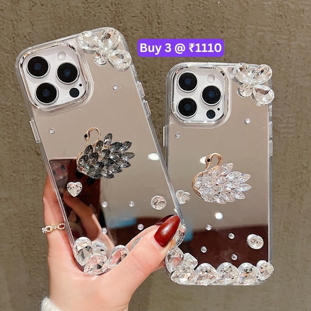 Mirror Flash Diamond Swan TPU (Soft) Phone Case - iPhone 16