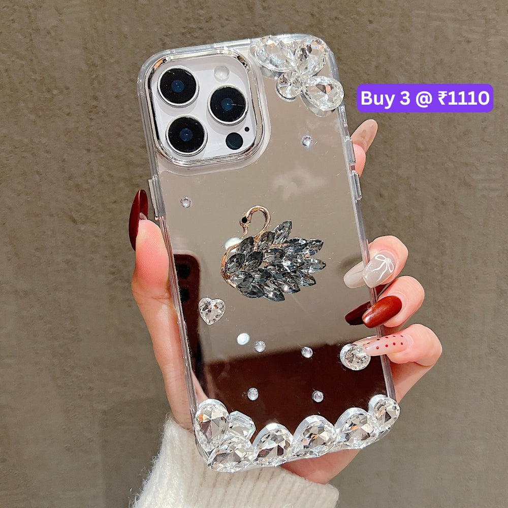 Mirror Flash Diamond Swan TPU (Soft) Phone Case - iPhone 16