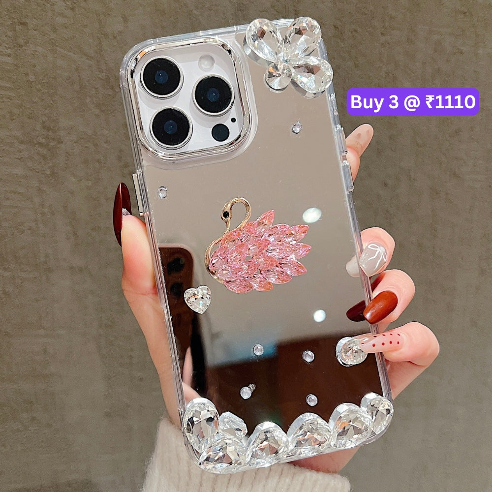 Mirror Flash Diamond Swan TPU (Soft) Phone Case - iPhone 16