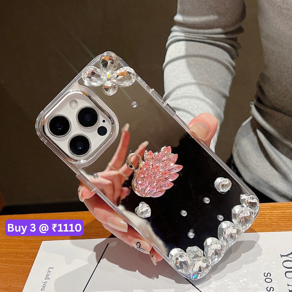 Mirror Flash Diamond Swan TPU (Soft) Phone Case - iPhone 16