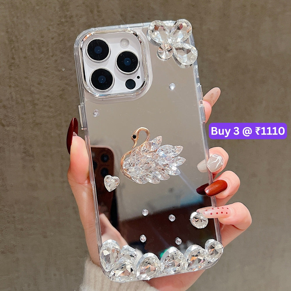 Mirror Flash Diamond Swan TPU (Soft) Phone Case - iPhone 16