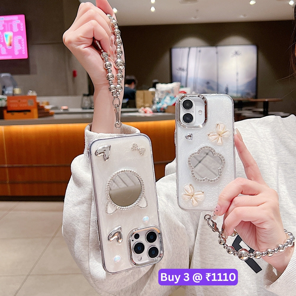 Mirror Rubber Gel TPU (Soft) Phone Case with Bracelet - OnePlus 11R