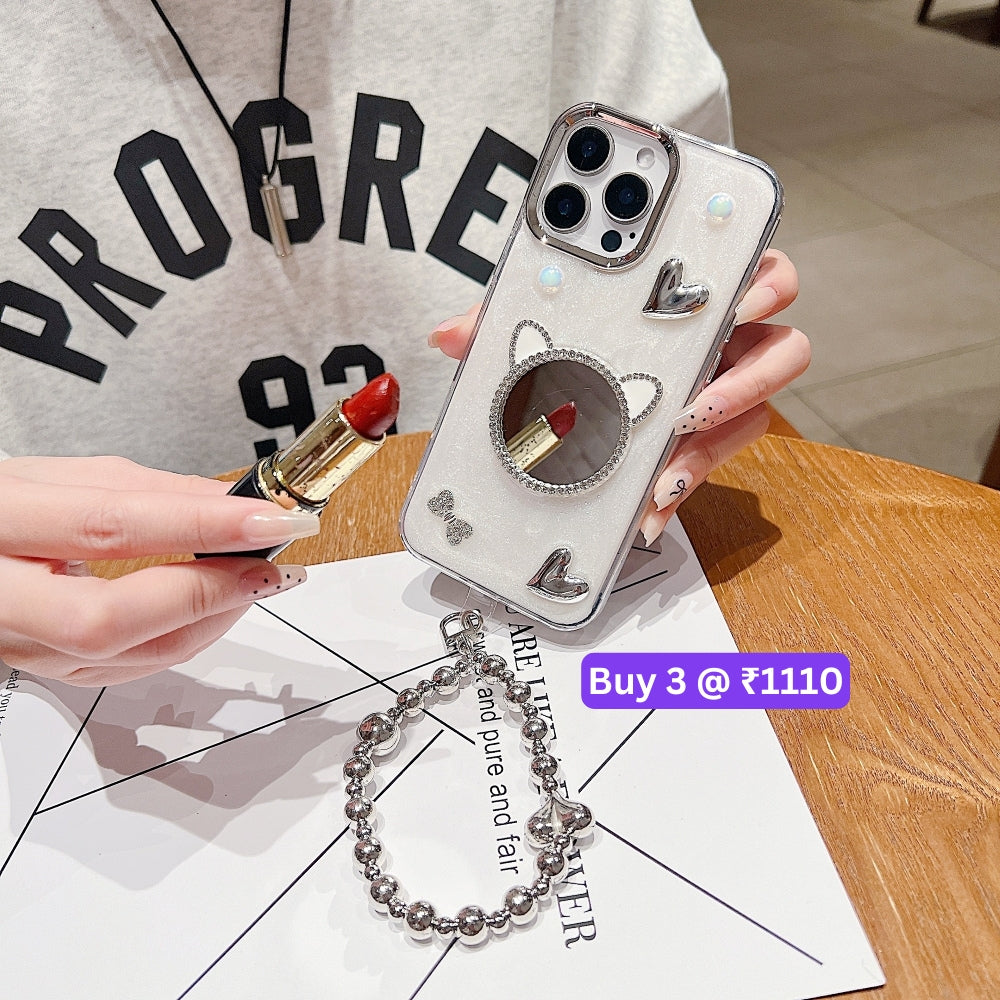 Mirror Rubber Gel TPU (Soft) Phone Case with Bracelet - OnePlus 11R
