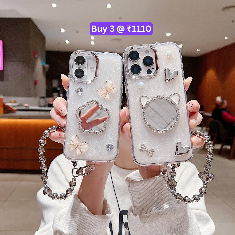 Mirror Rubber Gel TPU (Soft) Phone Case with Bracelet - OnePlus Nord CE 3 Lite
