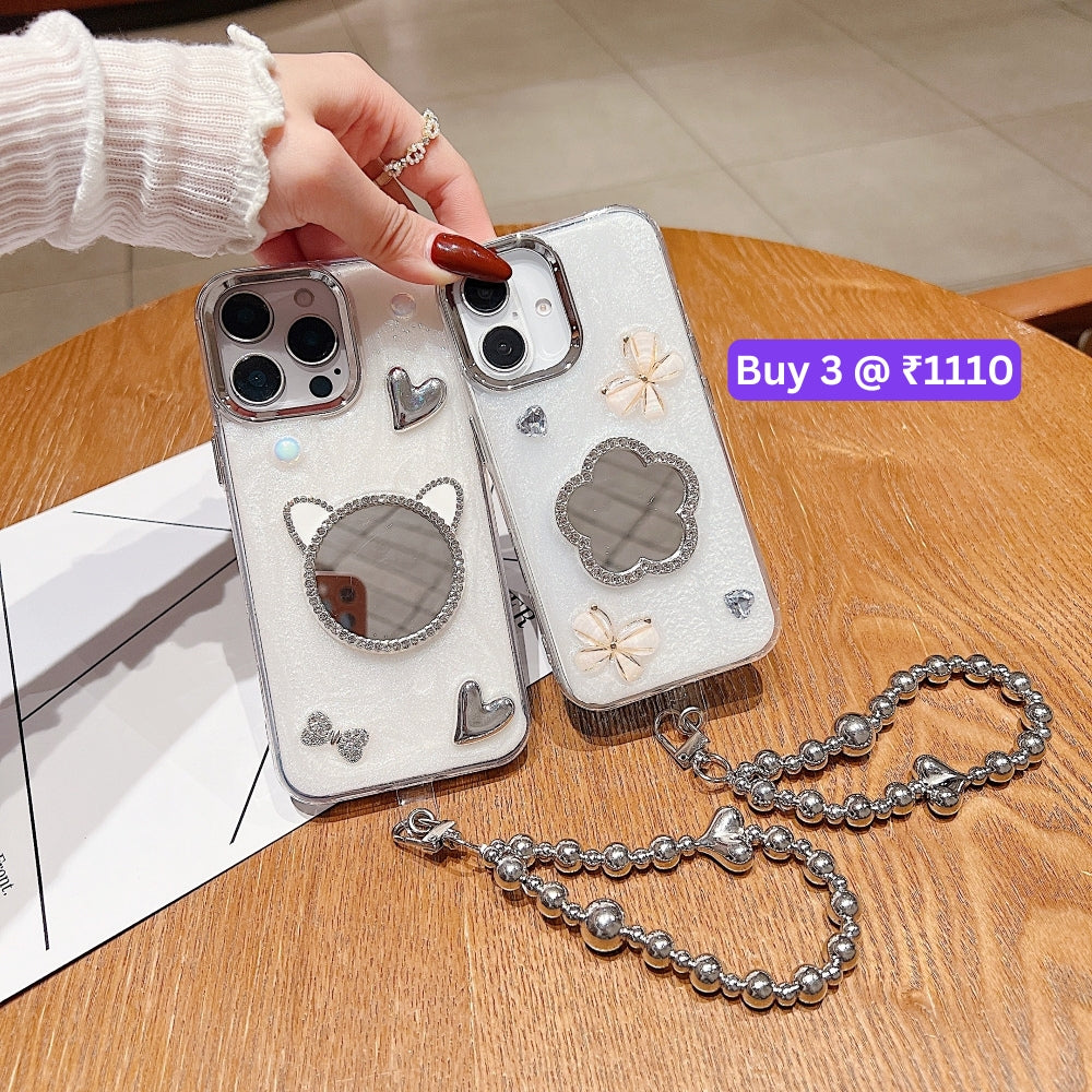 Mirror Rubber Gel TPU (Soft) Phone Case with Bracelet - OnePlus 11R