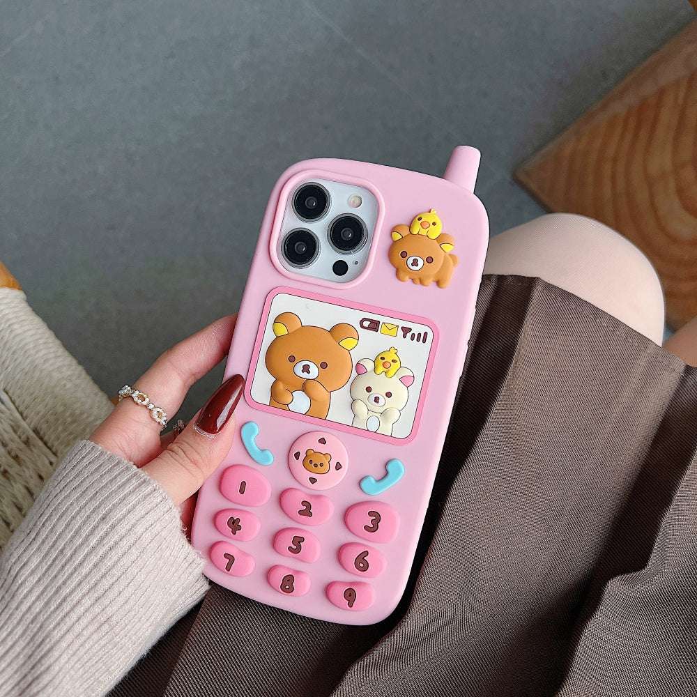Mobile Shape Bear Silicone Protective Phone Case - iPhone 14 Pro