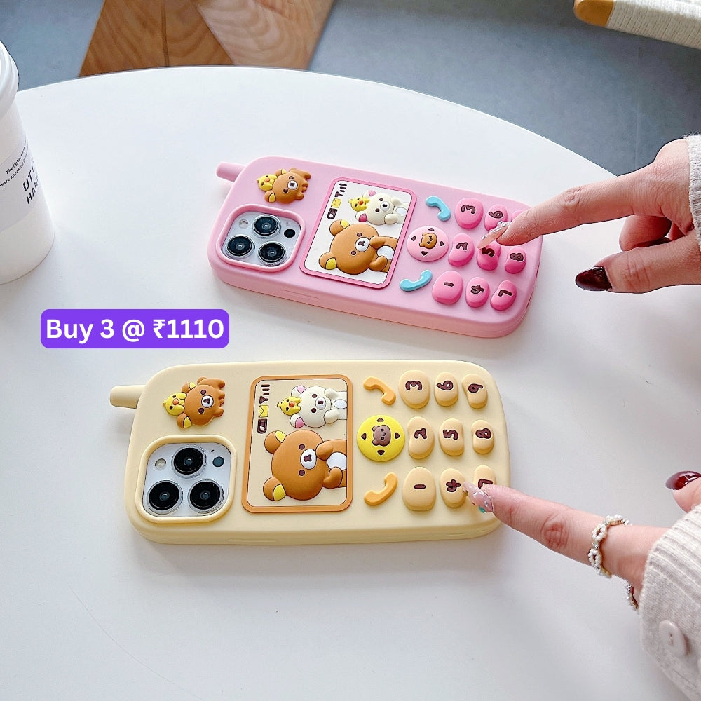 Mobile Shape Bear Silicone Protective Phone Case - iPhone 13