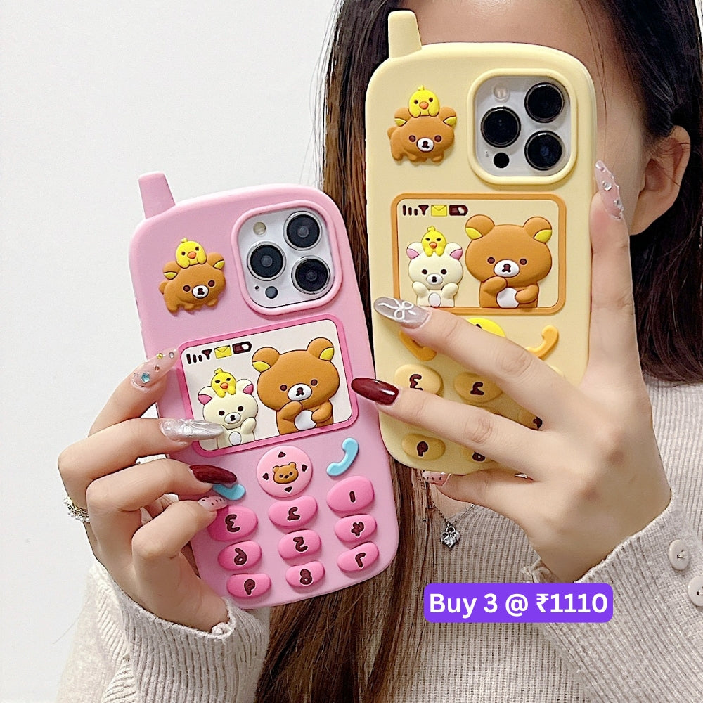 Mobile Shape Bear Silicone Protective Phone Case - iPhone 15 Pro Max