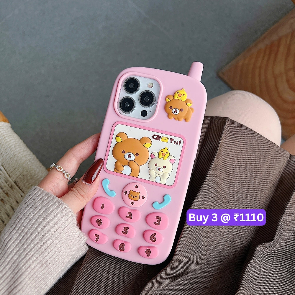 Mobile Shape Bear Silicone Protective Phone Case - iPhone 13