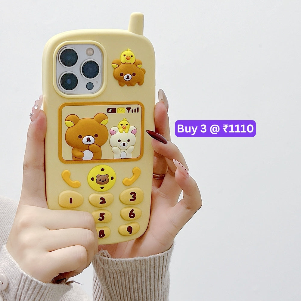 Mobile Shape Bear Silicone Protective Phone Case - iPhone 13