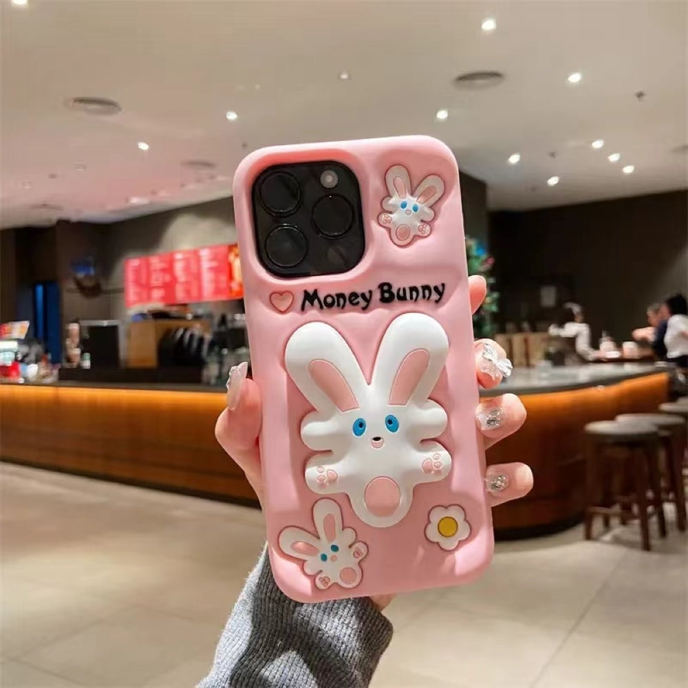 Money Bunny Pop Stand Silicone Phone Case