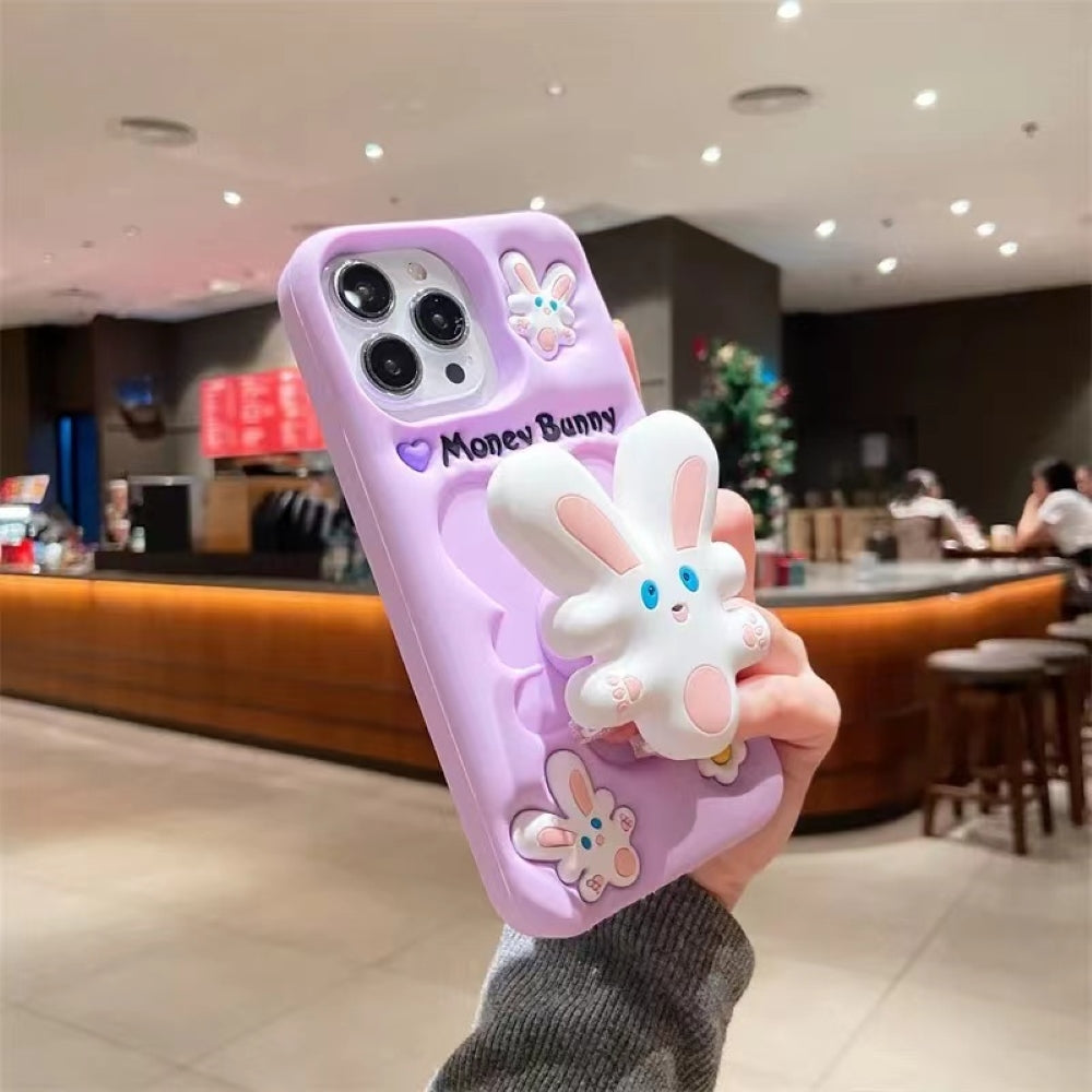 Money Bunny Pop Stand Silicone Phone Case
