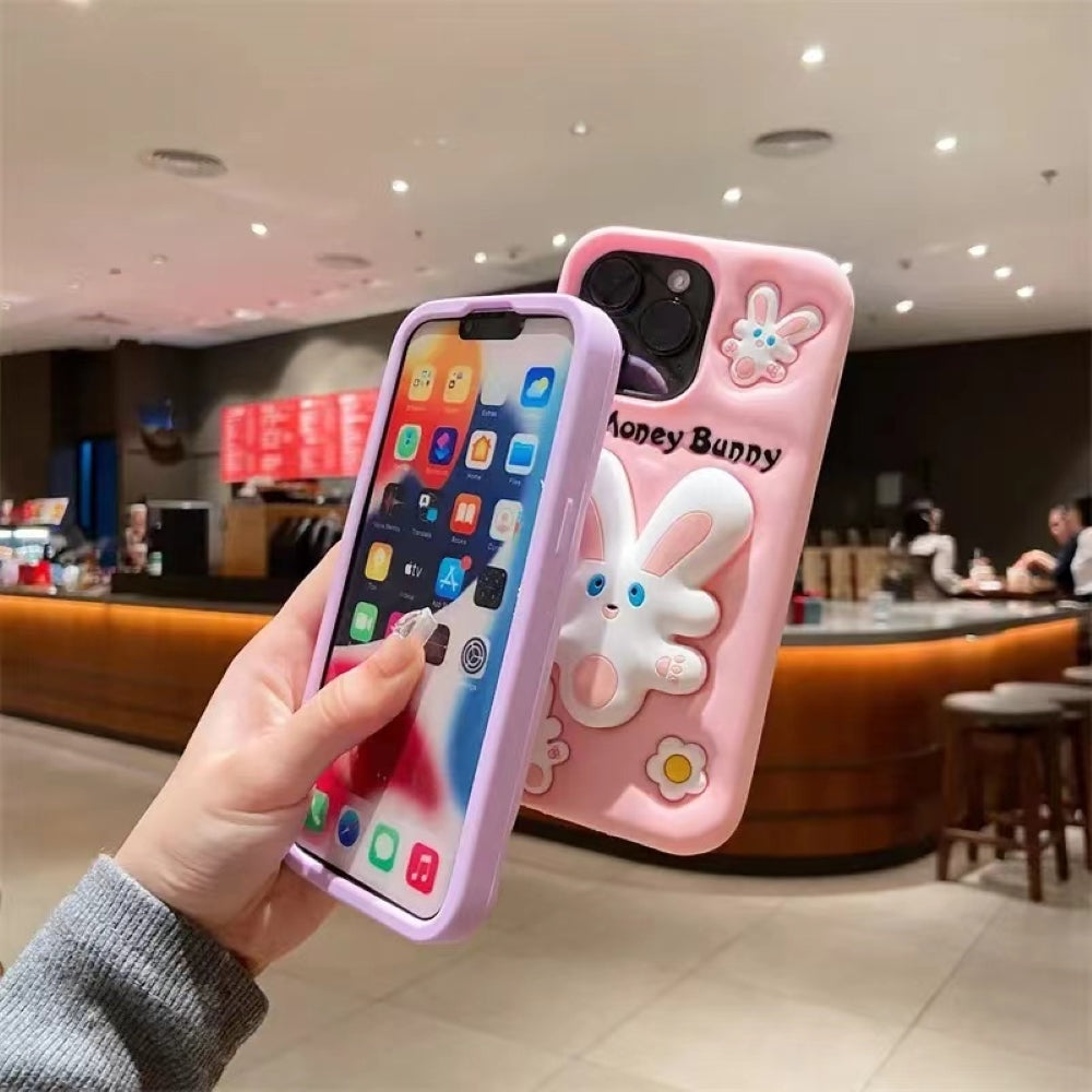 Money Bunny Pop Stand Silicone Phone Case