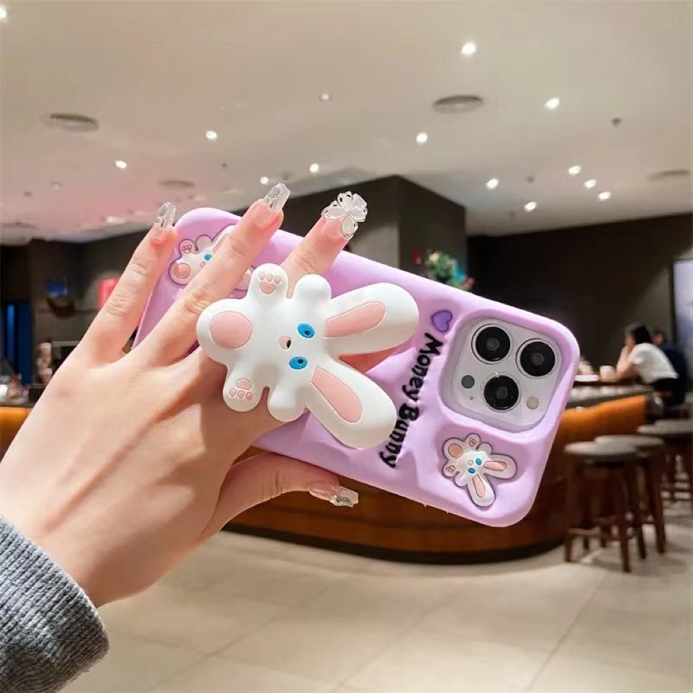 Money Bunny Pop Stand Silicone Phone Case