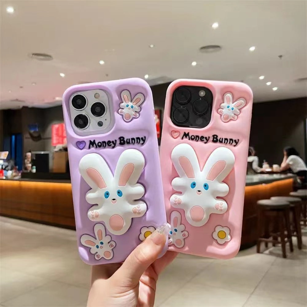 Money Bunny Pop Stand TPU (Soft) Silicone Phone Case - iPhone 15 Pro