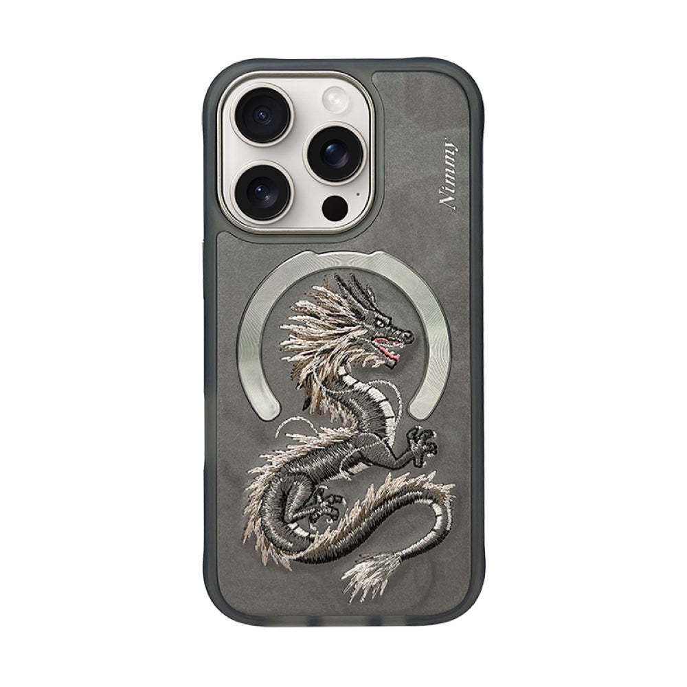 Nimmy Animal 3D Embroidery Leather PC (Hard) Phone Case - iPhone 16 Pro Max