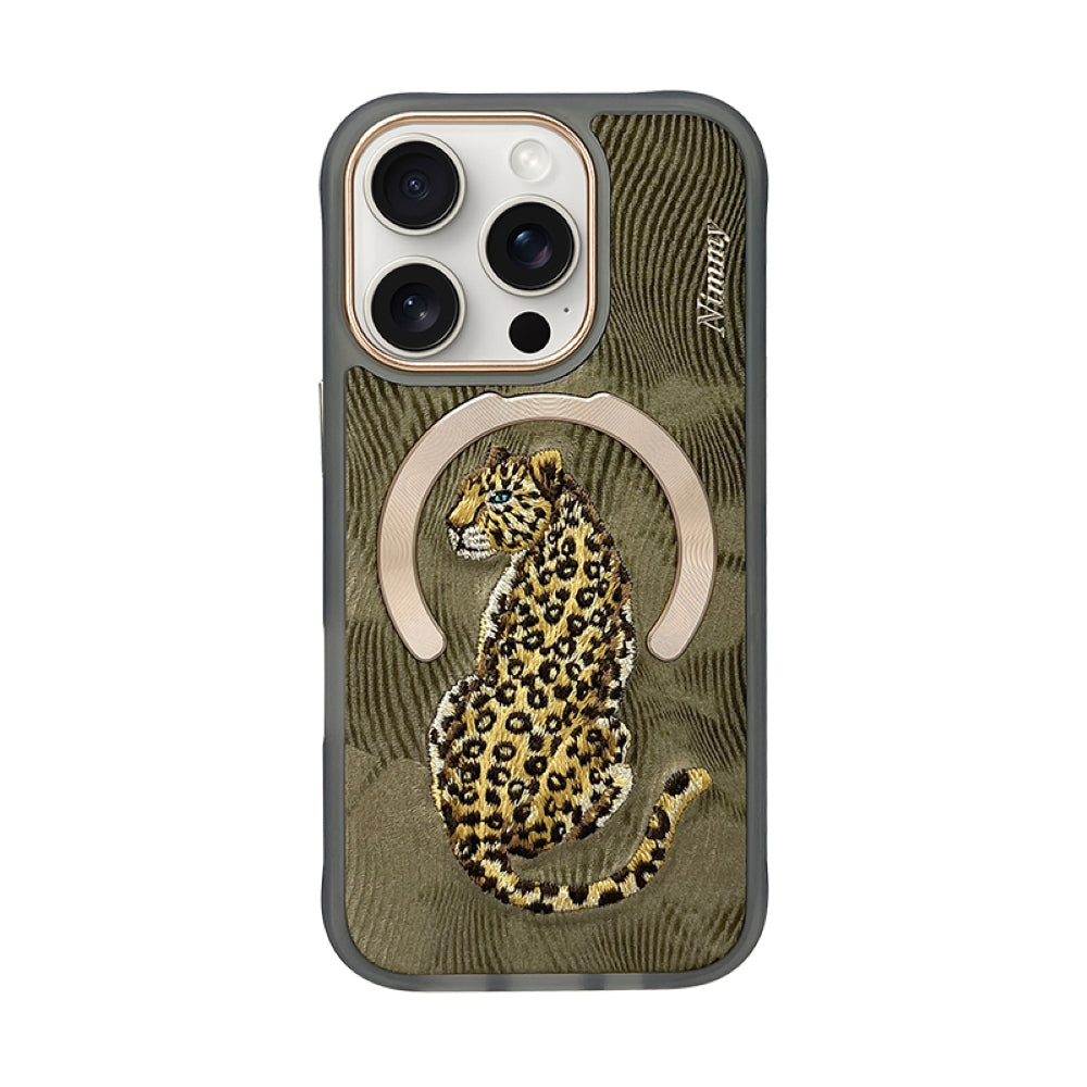 Nimmy Animal 3D Embroidery Leather PC (Hard) Phone Case - iPhone 16 Pro Max