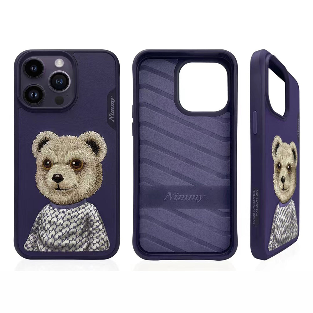 Nimmy Fashion Cute Pet 3D Embroidery PC (Hard) Phone Case - iPhone 15 Pro