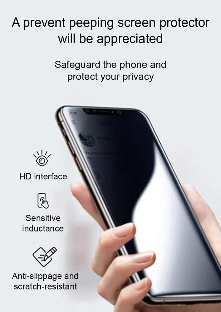 Privacy Tempered Glass | Edge to Edge Coverage Screen Protector Guard | Premium Grade Anti Peeping Hardness Screen Protector - Mi Series