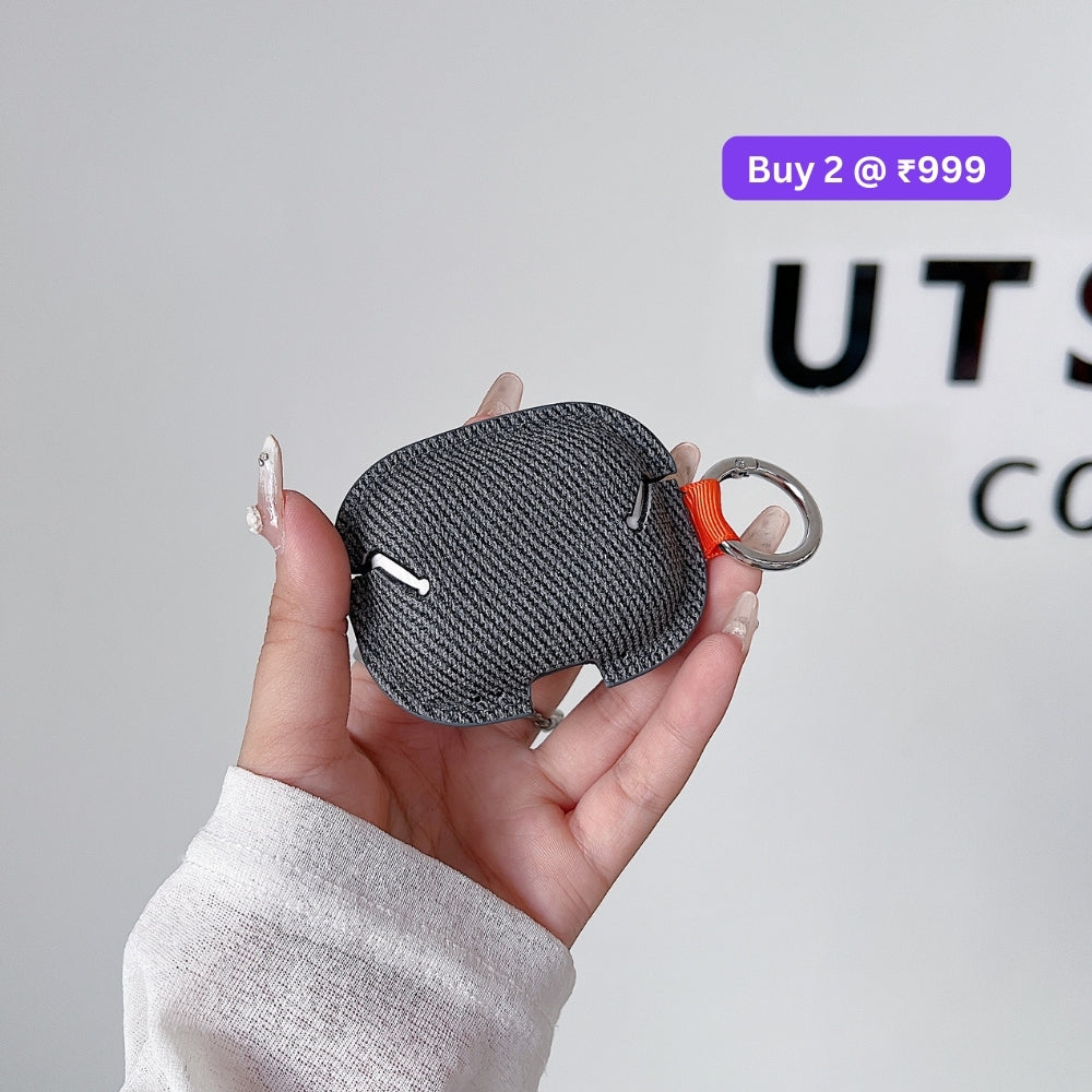 PU Leather Airpod Case with Keychain Hook for Airpod Pro 2 | Airpod 4