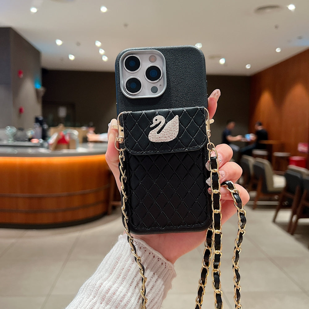 PU Leather Wallet with Lanyard Sling Phone Case