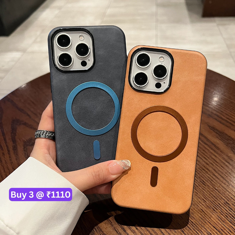 PU Leather Magnetic Charger Phone Case - Samsung S25
