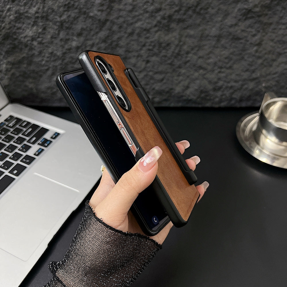 Premium Leather Lightweight Slim Fit Phone Case with Pen Slot - Samsung Z Fold 5