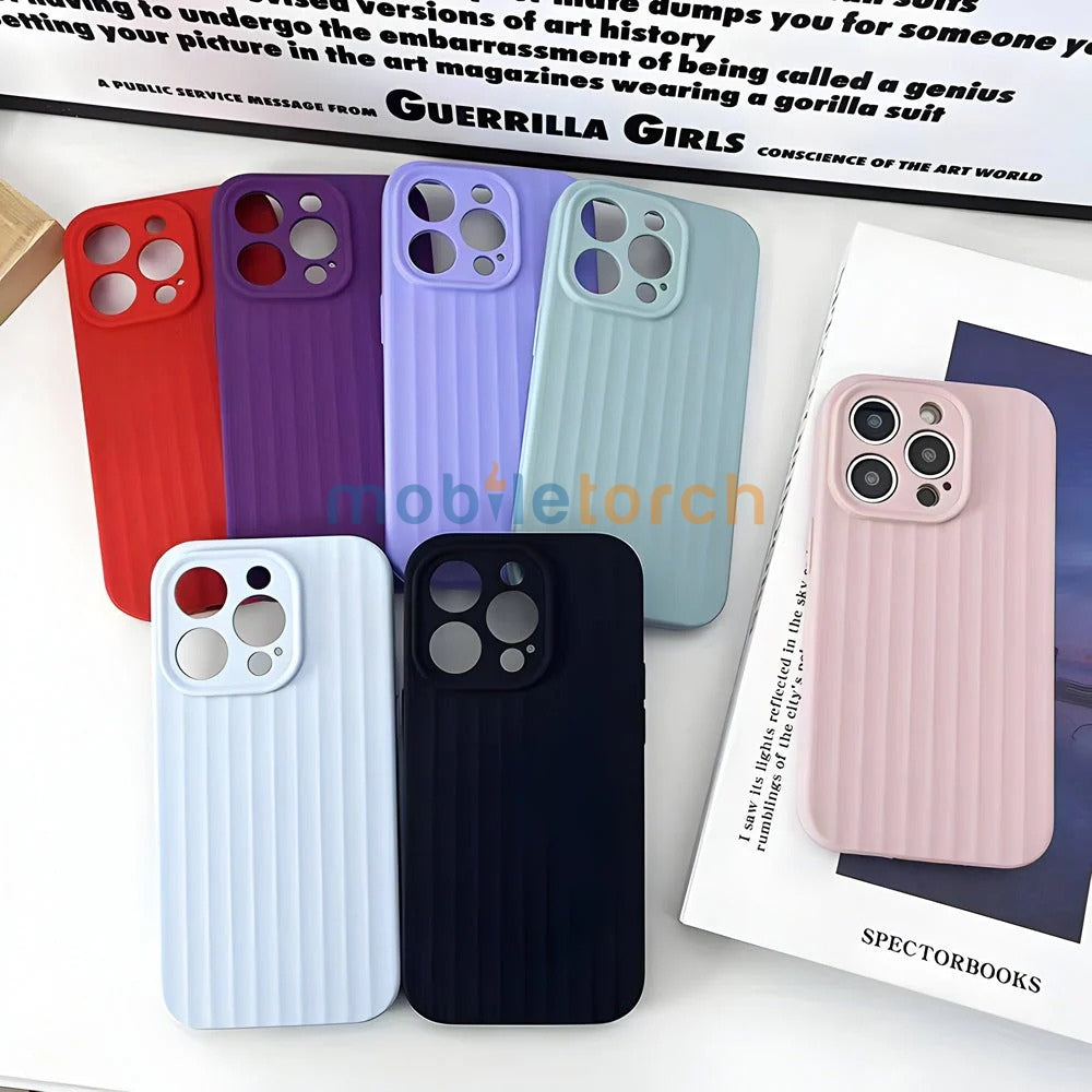 Premium Stripe Silicone Camera Protection Cover - iPhone 12