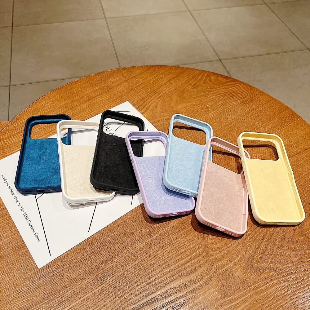 Pure Color Liquid Silicone Phone Case with Wrist Strap