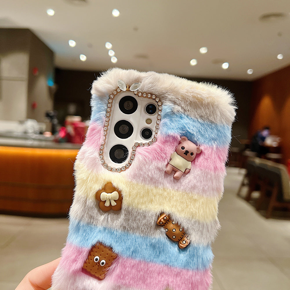 Rainbow Furry 3D Toy Camera Protection Soft Phone Case - iPhone 14 Pro