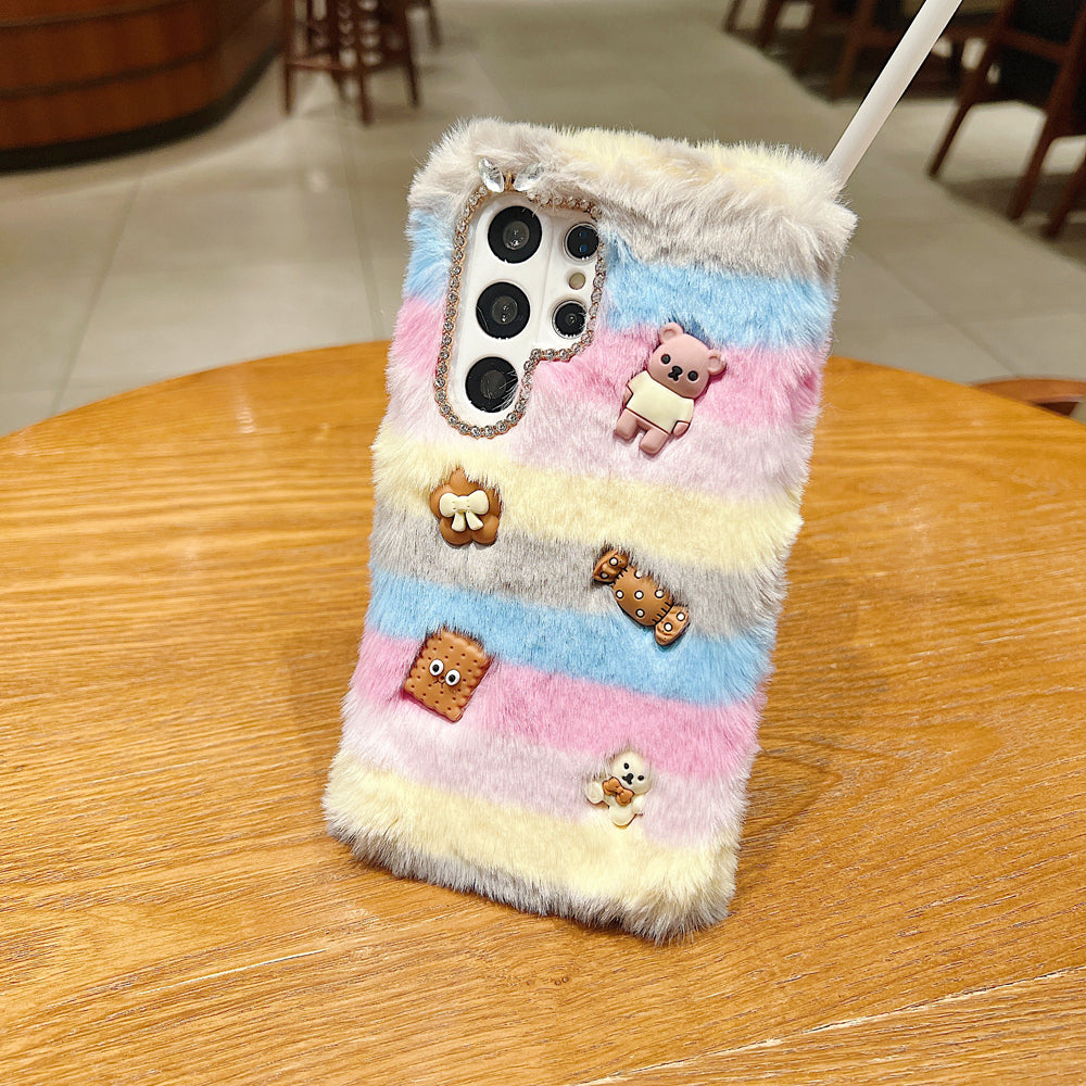 Rainbow Furry 3D Toy Camera Protection Soft Phone Case - iPhone 14 Pro