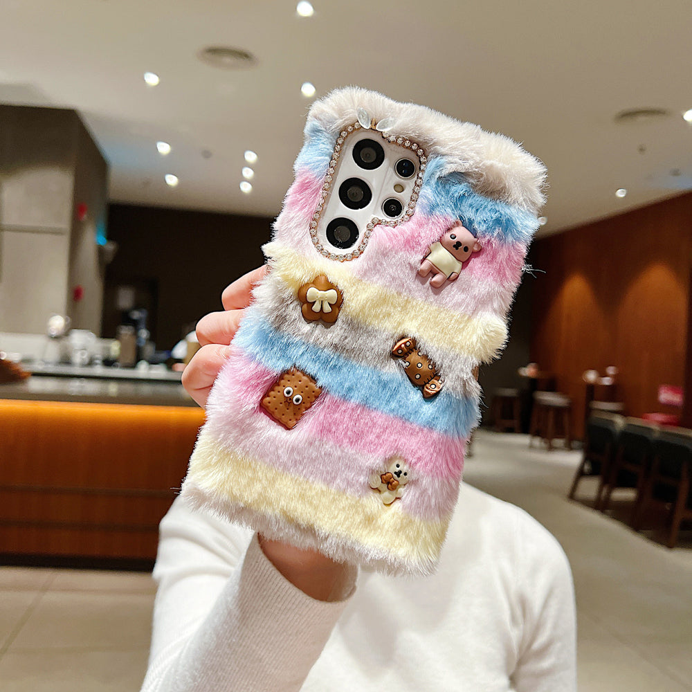 Rainbow Furry 3D Toy Camera Protection Soft Phone Case - iPhone 14 Pro